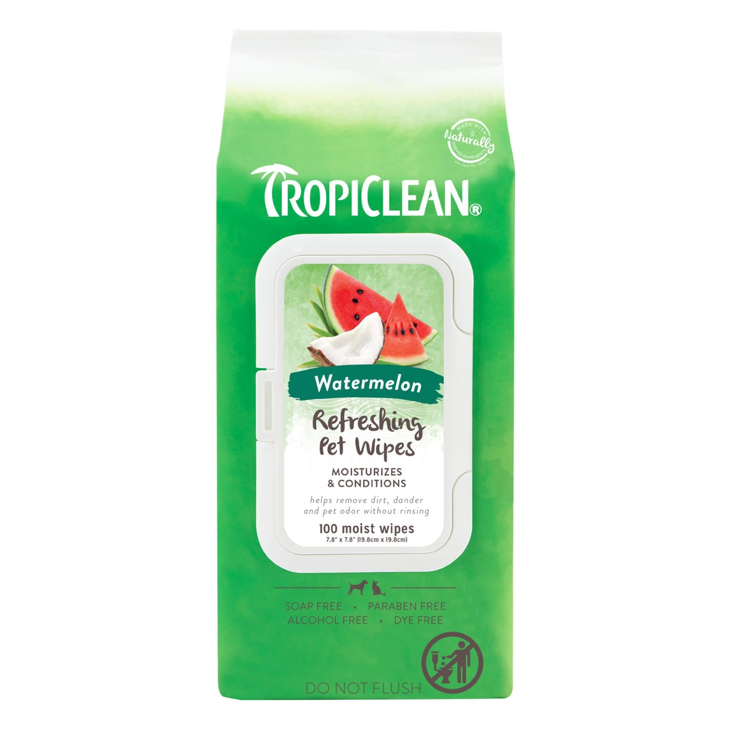 Tropiclean 2-in-1 Watermelon Wipes 100ct