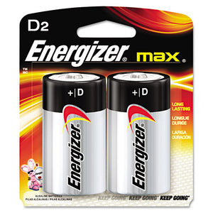 Energizer "D" Alkaline Battery - 2pk