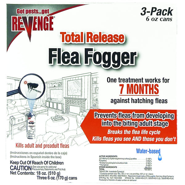 3 pk REVENGE TOTAL RELEASE FLEA FOGGER