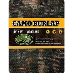 WOODLAND CAMO 54'' X 12'' BURLAP