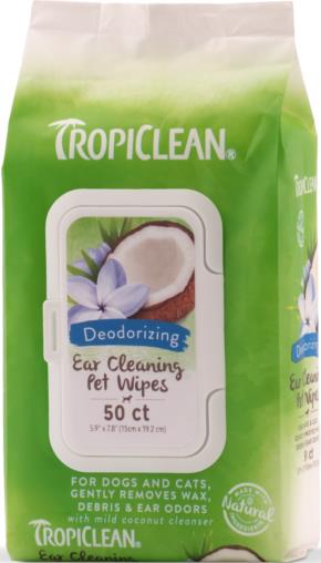 TROPICLEAN EAR CLEANING WIPE 50CT