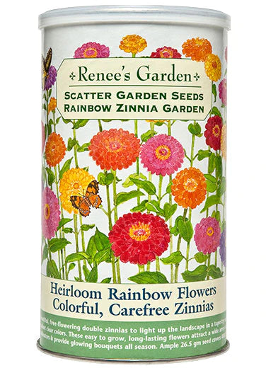 Scatter Rainbow Zinnia Seeds Cannister