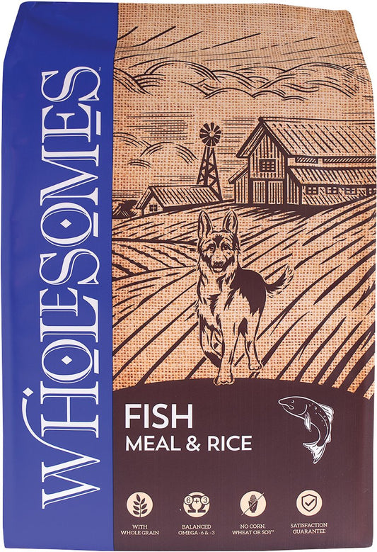 WHOLESOMES FISH & RICE DOG FOOD 40 lbs