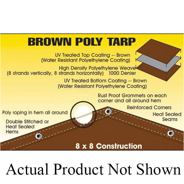 Tarp 12'x16x Brown Poly