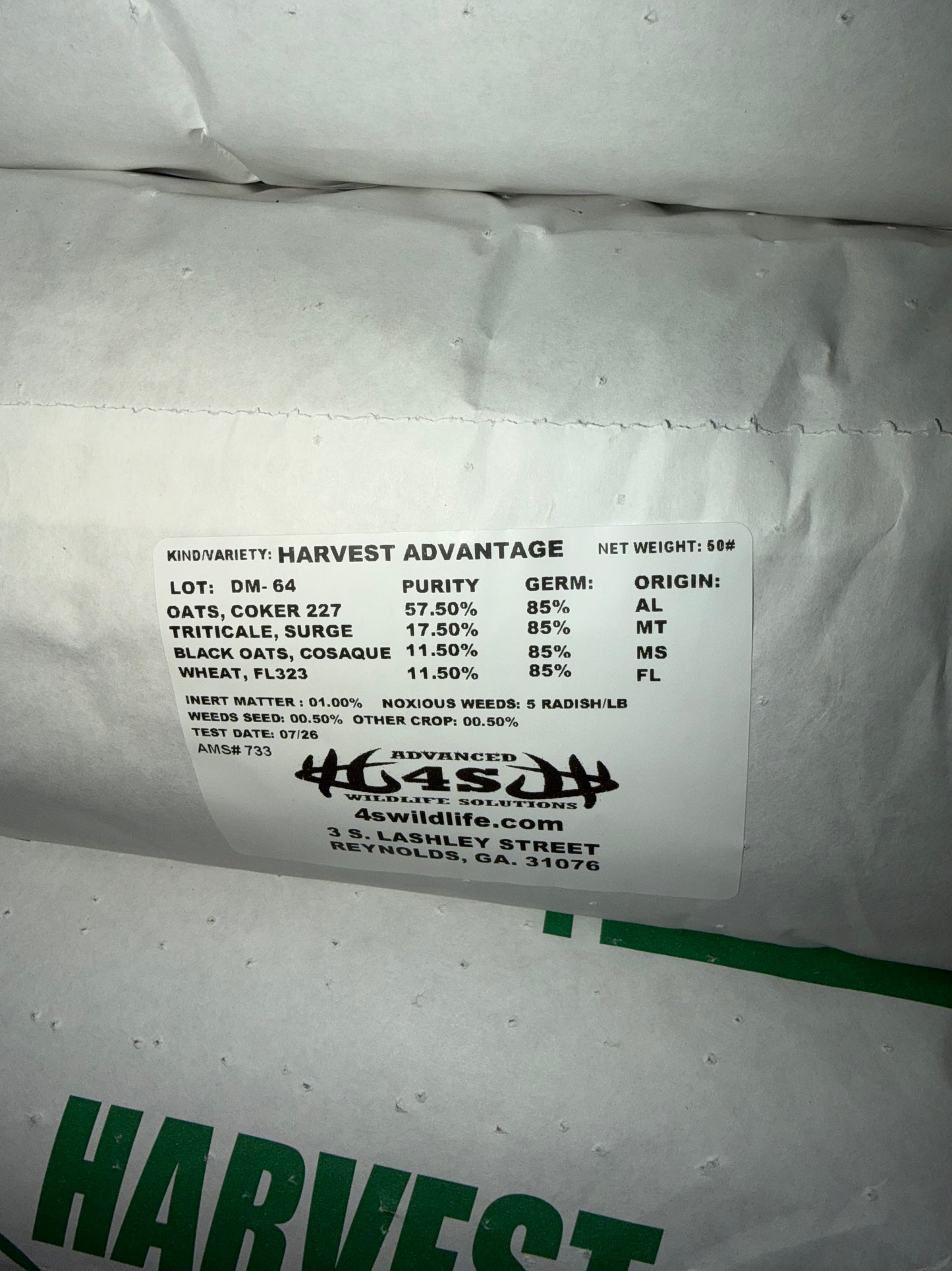 Harvest Advantage 50lb