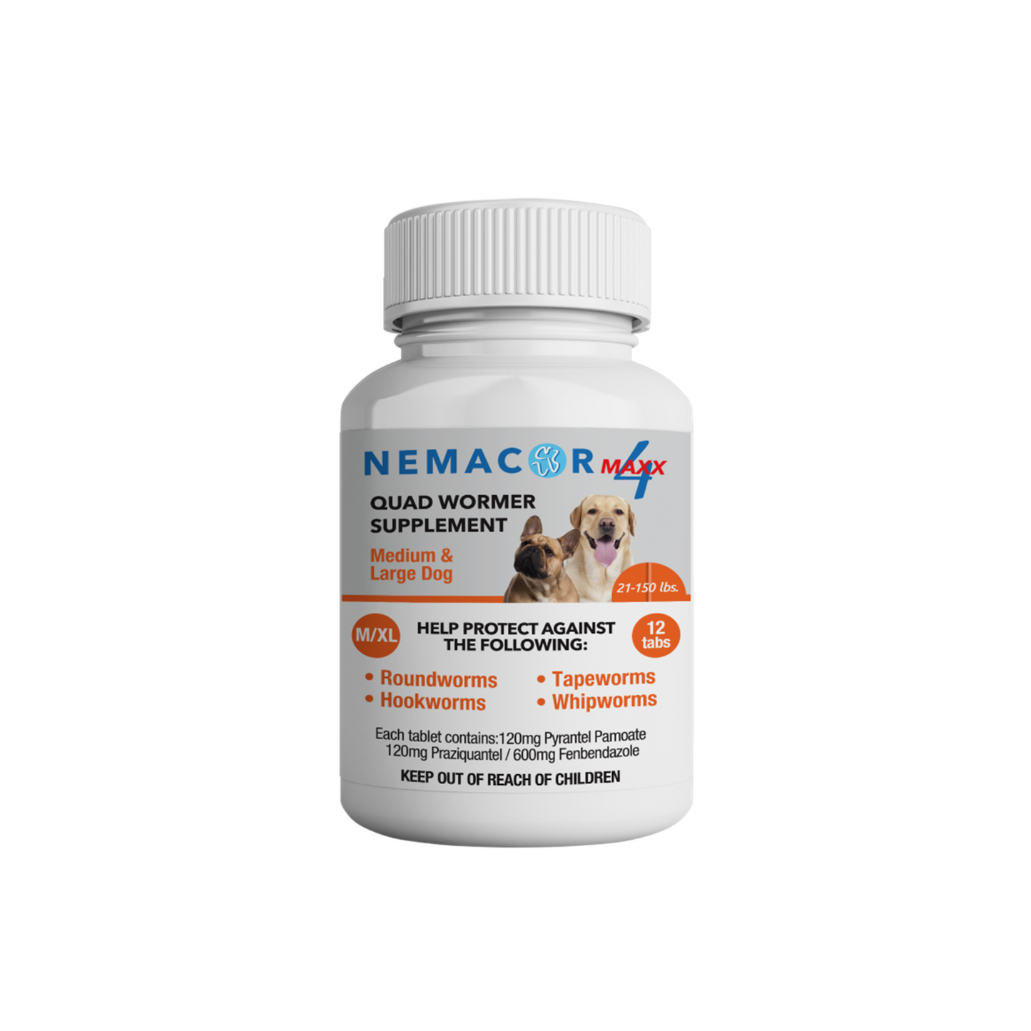 1 tablet of Nemacor Maxx 4 21-150lb