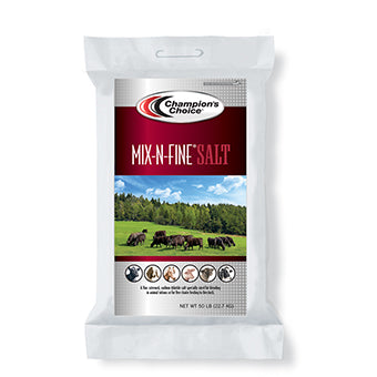 CHAMPION'S CHOICE MIX-N-FINE PLAIN WHITE SALT 50 lbs