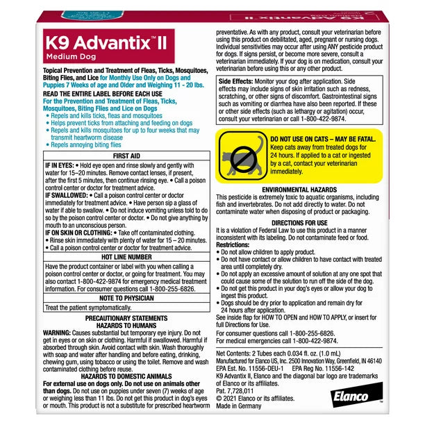 K9 Advantix II for Medium Dog (11-20lbs)