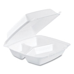 pkg. 100/85HT3 DART 8.5" STYROFOAM 3 COMPARTMENT TRAYS