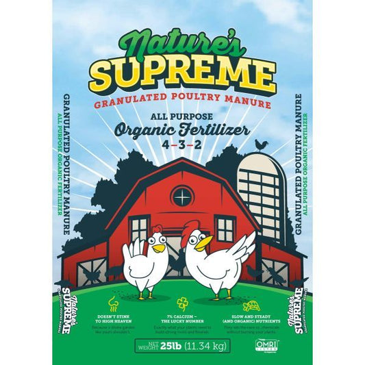 25lb Nature's Supreme Granulated Poultry Manure 4-3-2