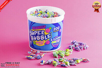 bucket 300 ct. ASSORTED SUPER BUBBLE BUBBLE GUM