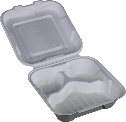 100 Lidded Vented Compartment Trays 8x8