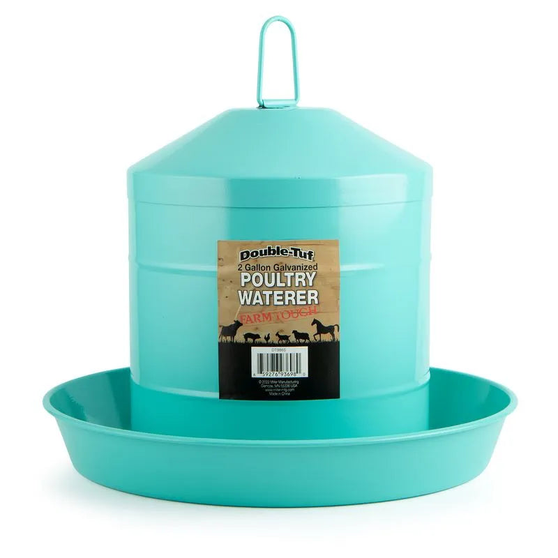 Double Tuff Waterer 2 gallon Teal