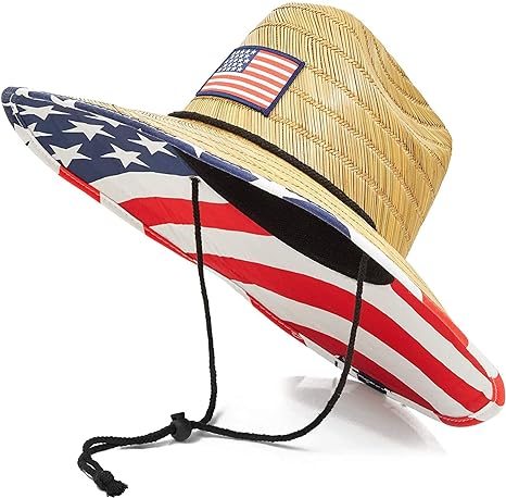 JAFARI AMERICAN FLAG STRAW HAT