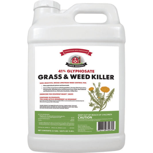2.5 GALLON FARM GENERAL GRASS AND WEED KILLER (41% GLYPHOSATE)