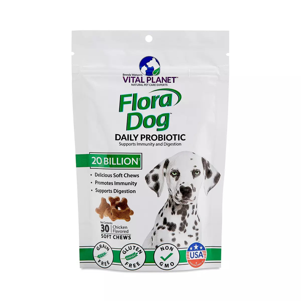 30ct Vital Planet Flora Dog Daily Probiotic Soft Chews