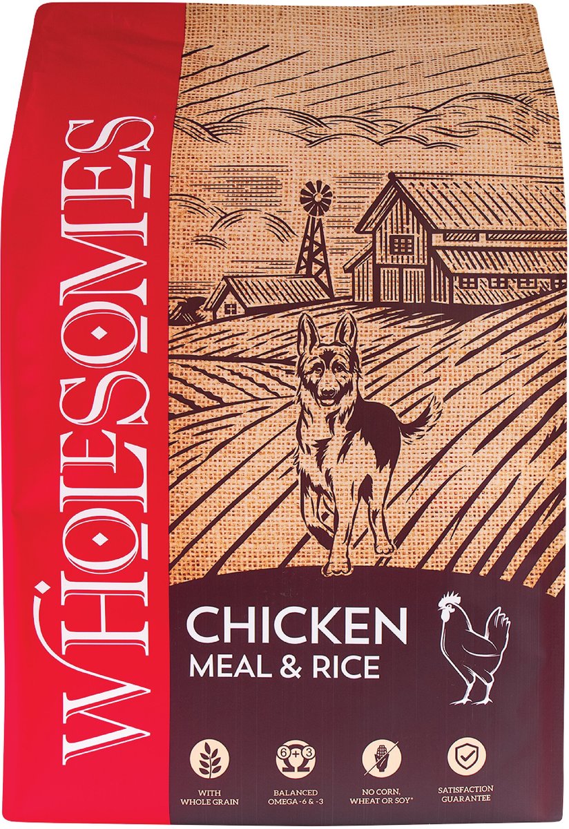 WHOLESOMES CHICKEN & RICE DOG FOOD 40 lbs