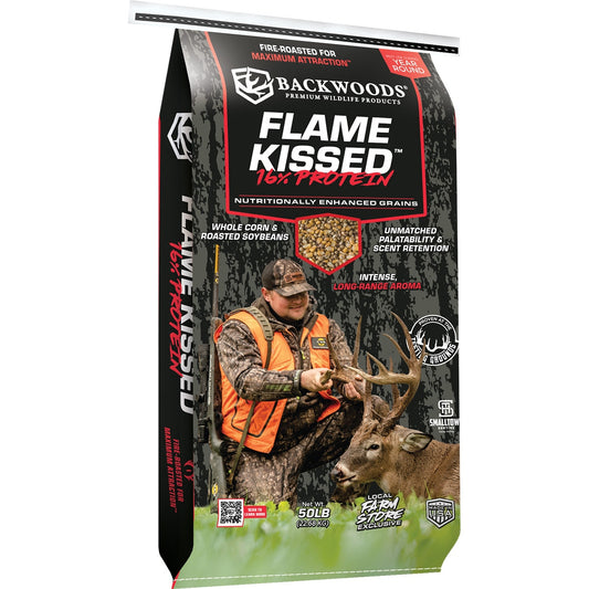 50LB BACKWOODS FLAMEKISSED 16% CORN AND SOYBEAN BLEND