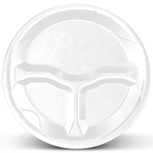 125/ 10.25'' Styrofoam 3 Compartment Plate (4/CS)