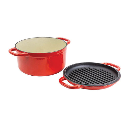 7QT DOUBLE CAST IRON DUTCH OVEN