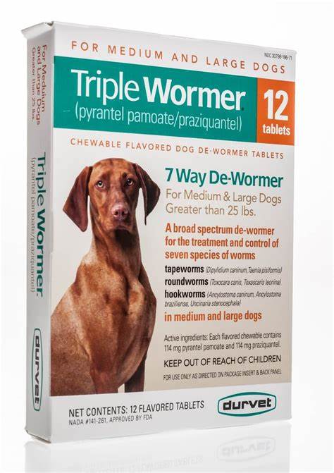 2pk Triple Wormer Chewable for Dogs 25-200 lbs