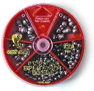 Eagle Claw Removable Split Shot Sinker Assortment - 124 Pieces