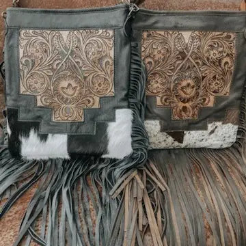 Western Cowhide Fringe Crossbody