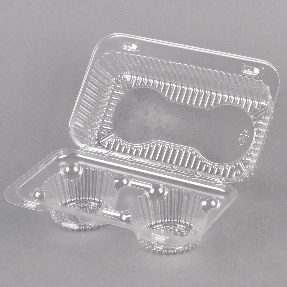 2 COUNT HINGED CLEAR CUPCAKE CONTAINER
