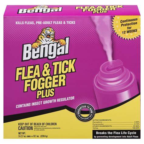 3pk Bengal Flea & Tick Fogger Plus